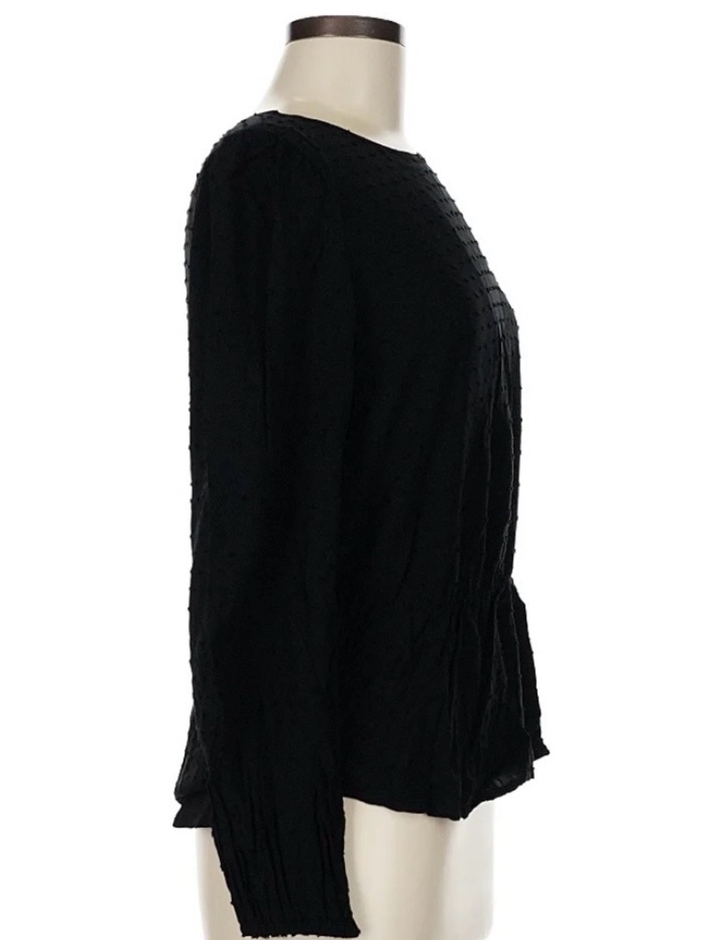 GAP Black Long Sleeve Peplum Knit Top - Picture 3 of 4